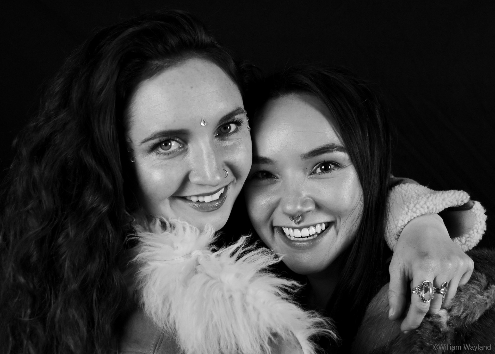 Black and White Portrait of Two Women by William Wayland
