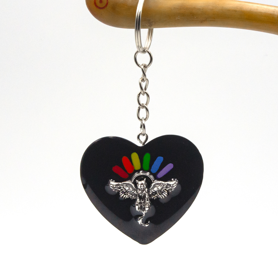 Charm Heart Flying Cat