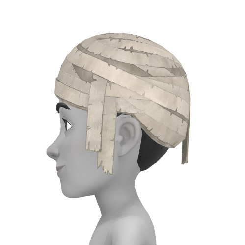 Mummy head wrap. Texture by Kristy de Guzman. Model by Joel Dang.