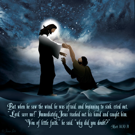 Jesus and Simon Peter Illustration