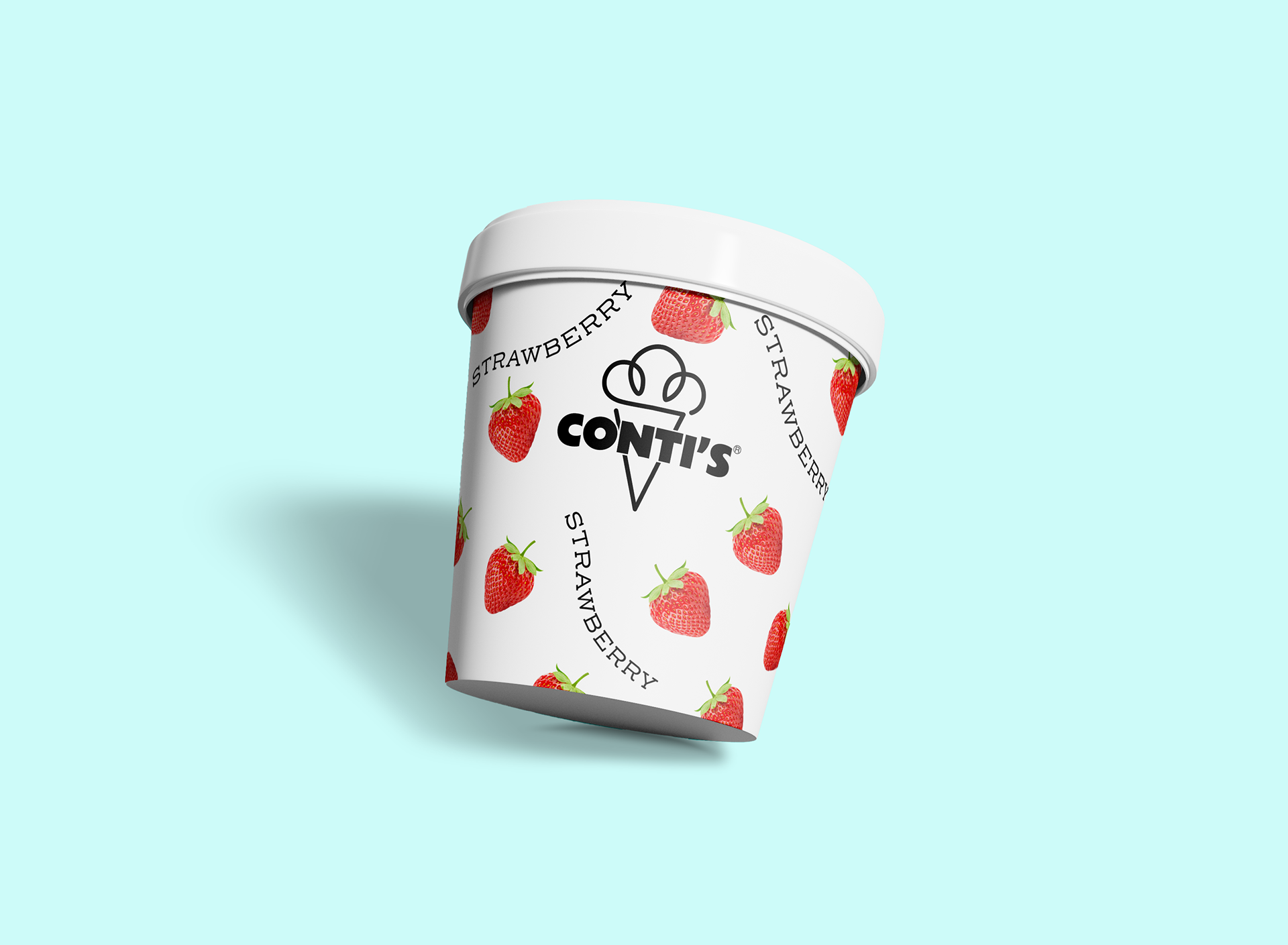 Packaging concept - ice cream tub strawberry