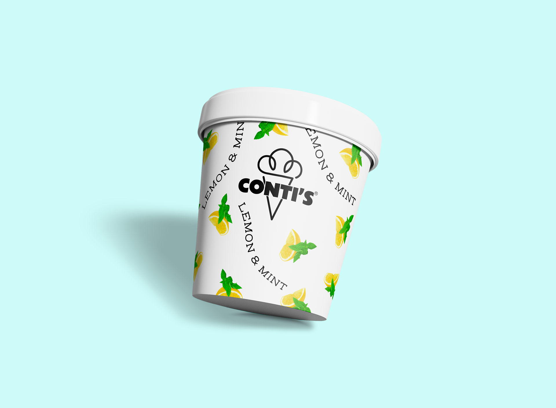 Packaging concept - ice cream tub lemon & mint