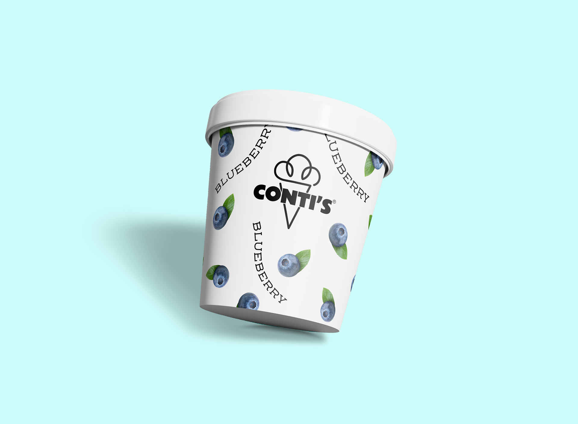 Packaging concept - ice cream tub blueberry