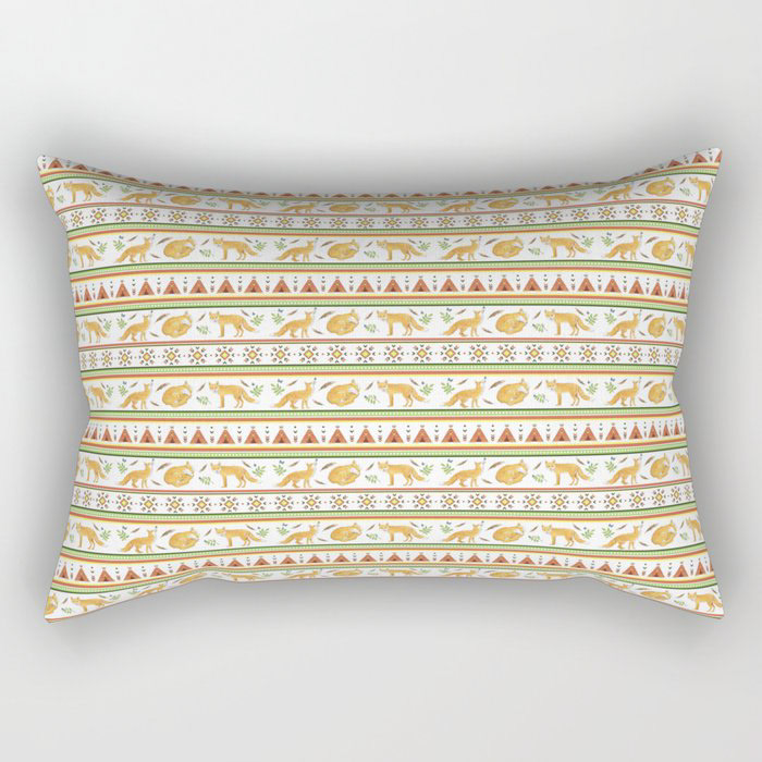 Foxes & Tipis on white | Rectangular Pillow at Society6