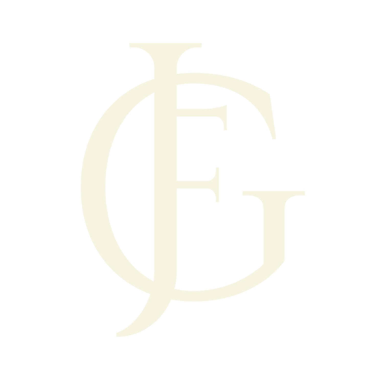 Jacqueline Farthing Galvin Monogram Logo in light tan