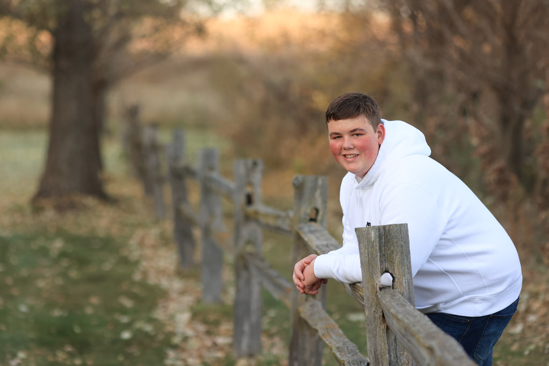 Leaning on Fence 4