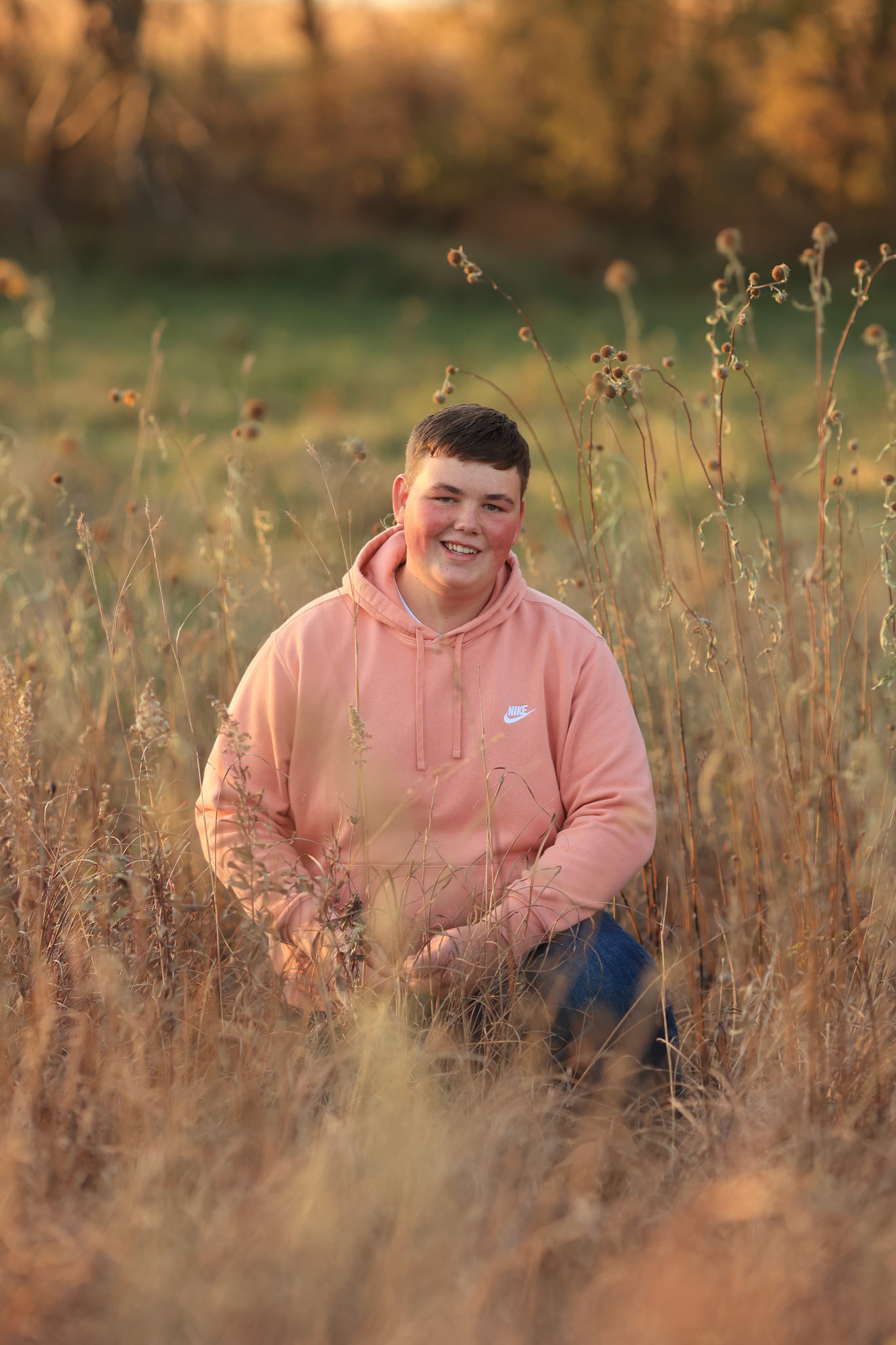 Kneeling in Grass 1