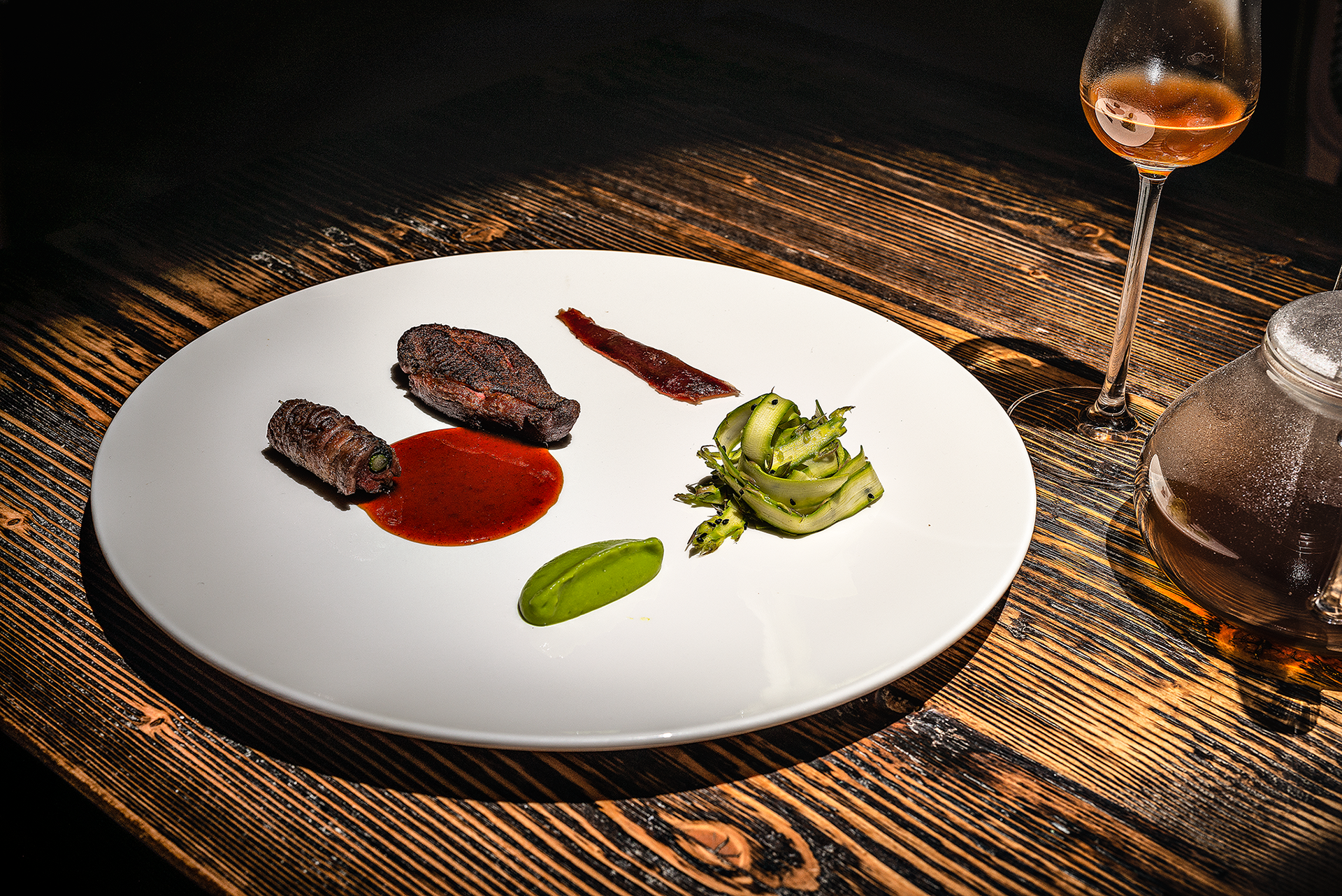 Germano, asparagi e sesamo nero
