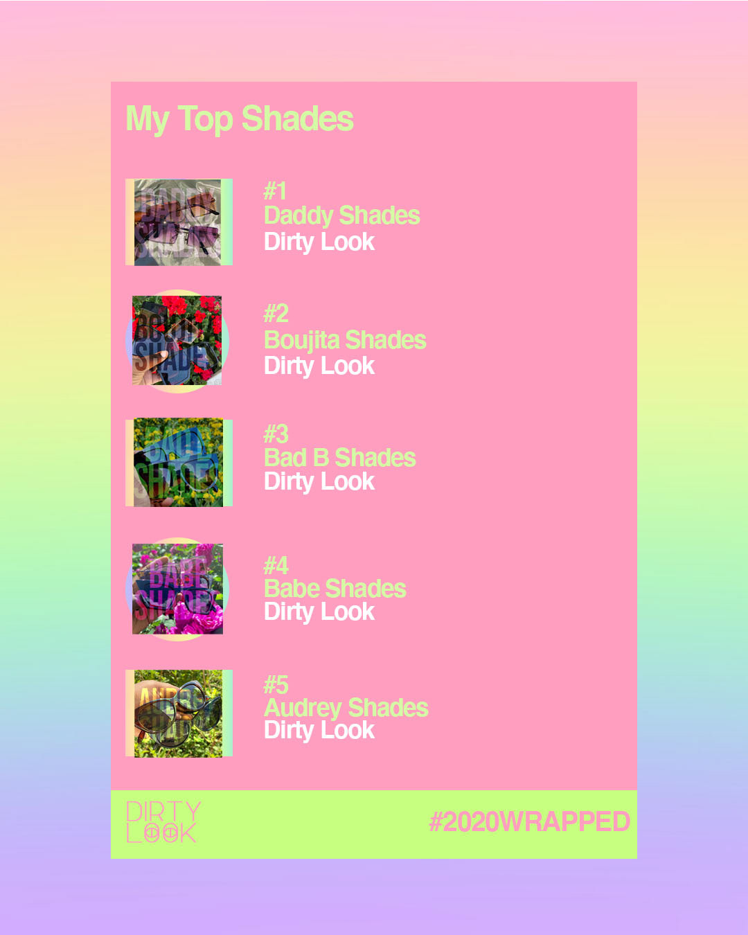 Dirty Look's remake of Spotify's 2020Wrapped