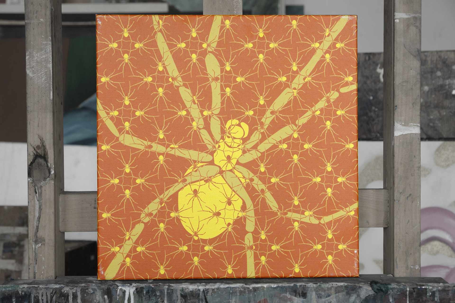 spiders, print on canvas