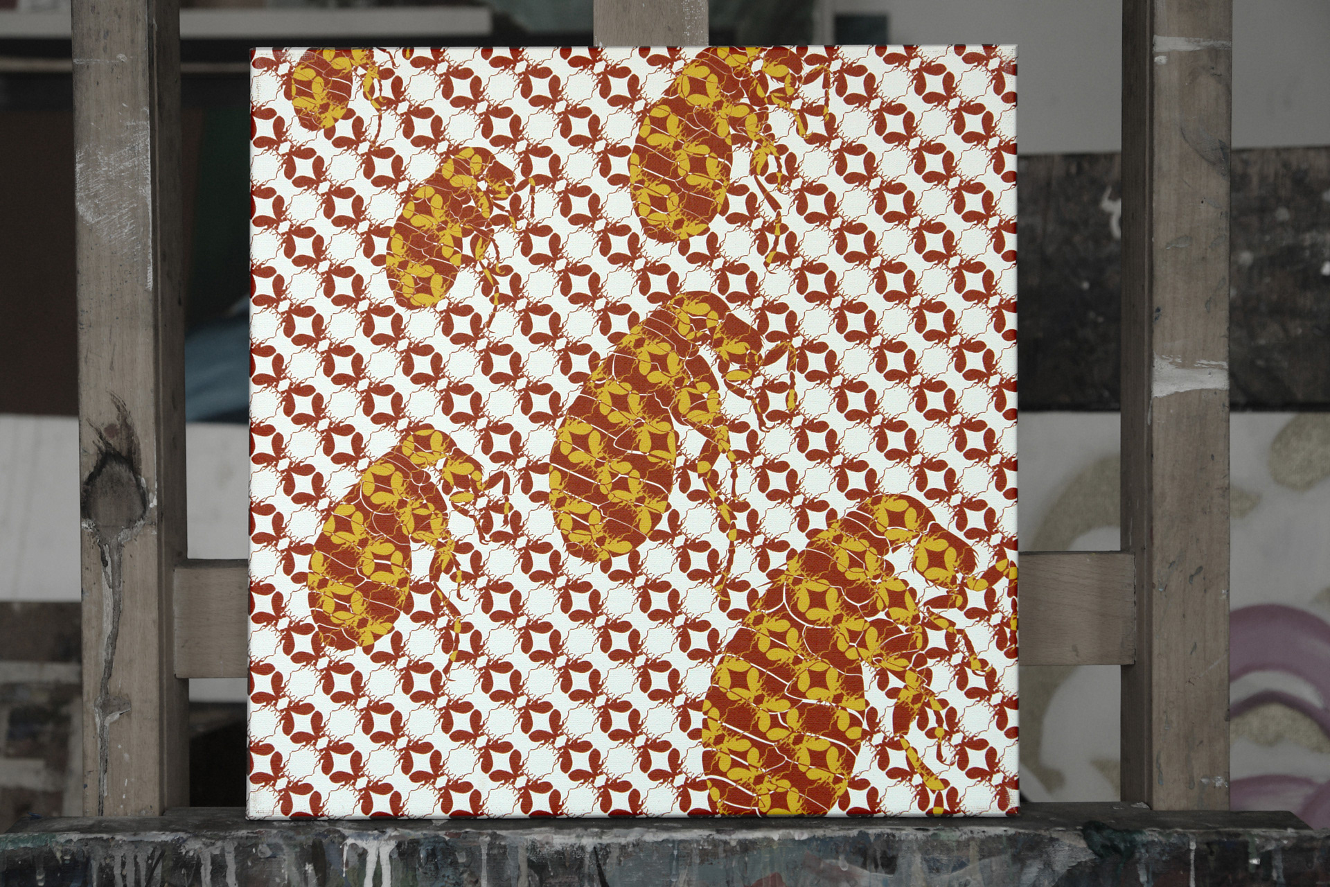 fleas 2, print on canvas