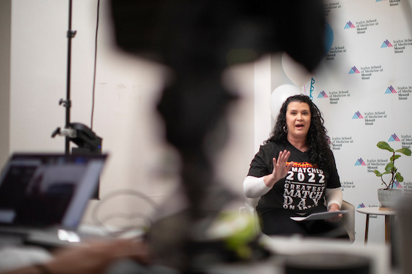 Dr. Cunningham on her second stint as host for match Day LIVE. Photo Cred: Robert Caplin