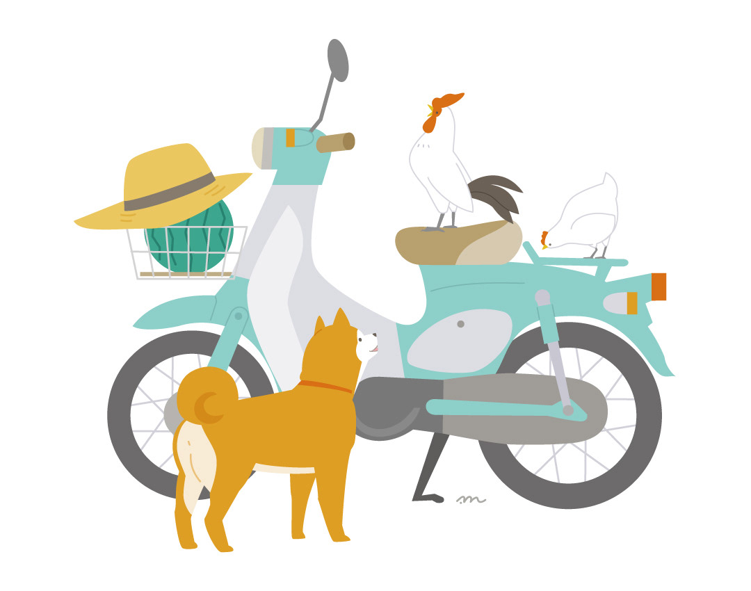 リトルカブと柴犬とにわとり