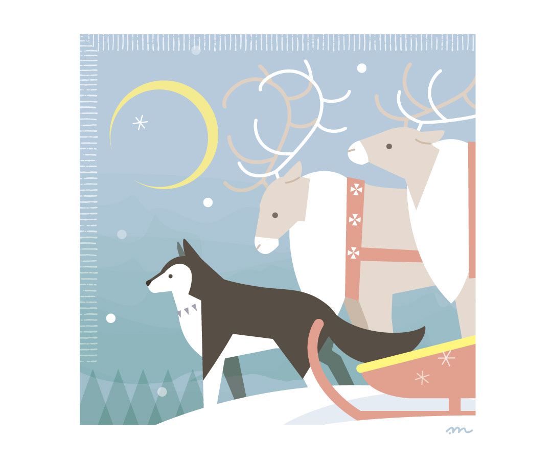 トナカイを守る狼犬