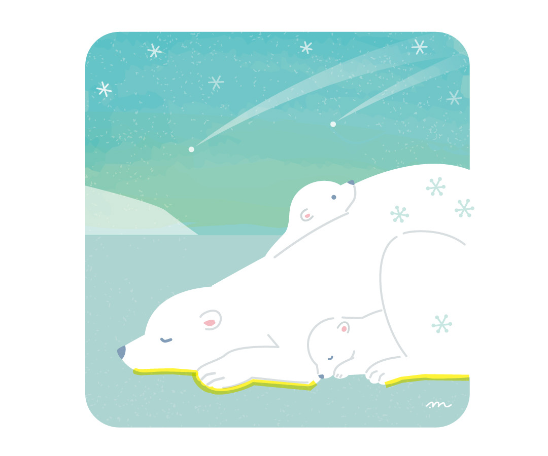 ホッキョクグマの親子