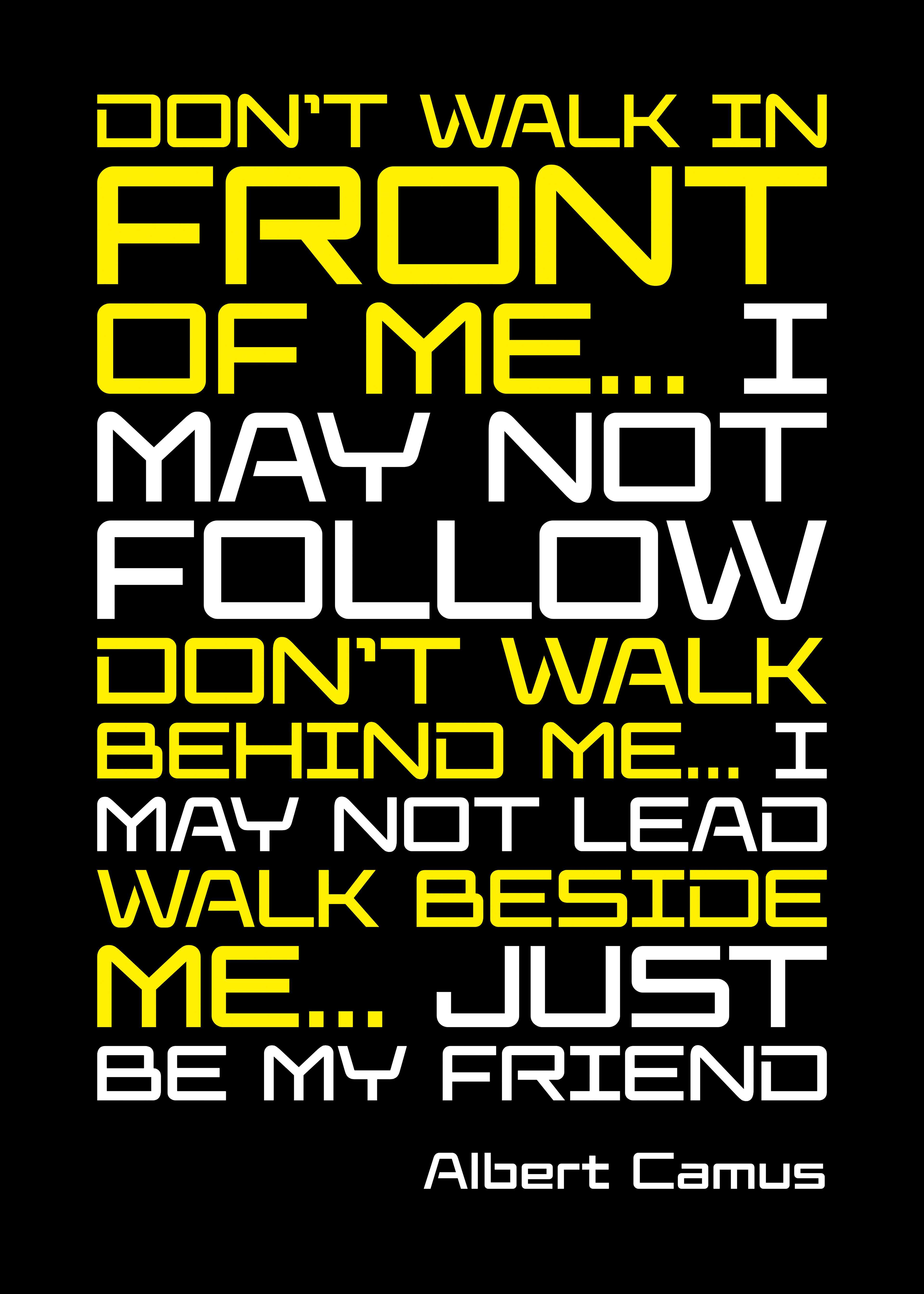 “Don't Walk in Front of Me” Albert Camus Quote © Nicholas V. K.