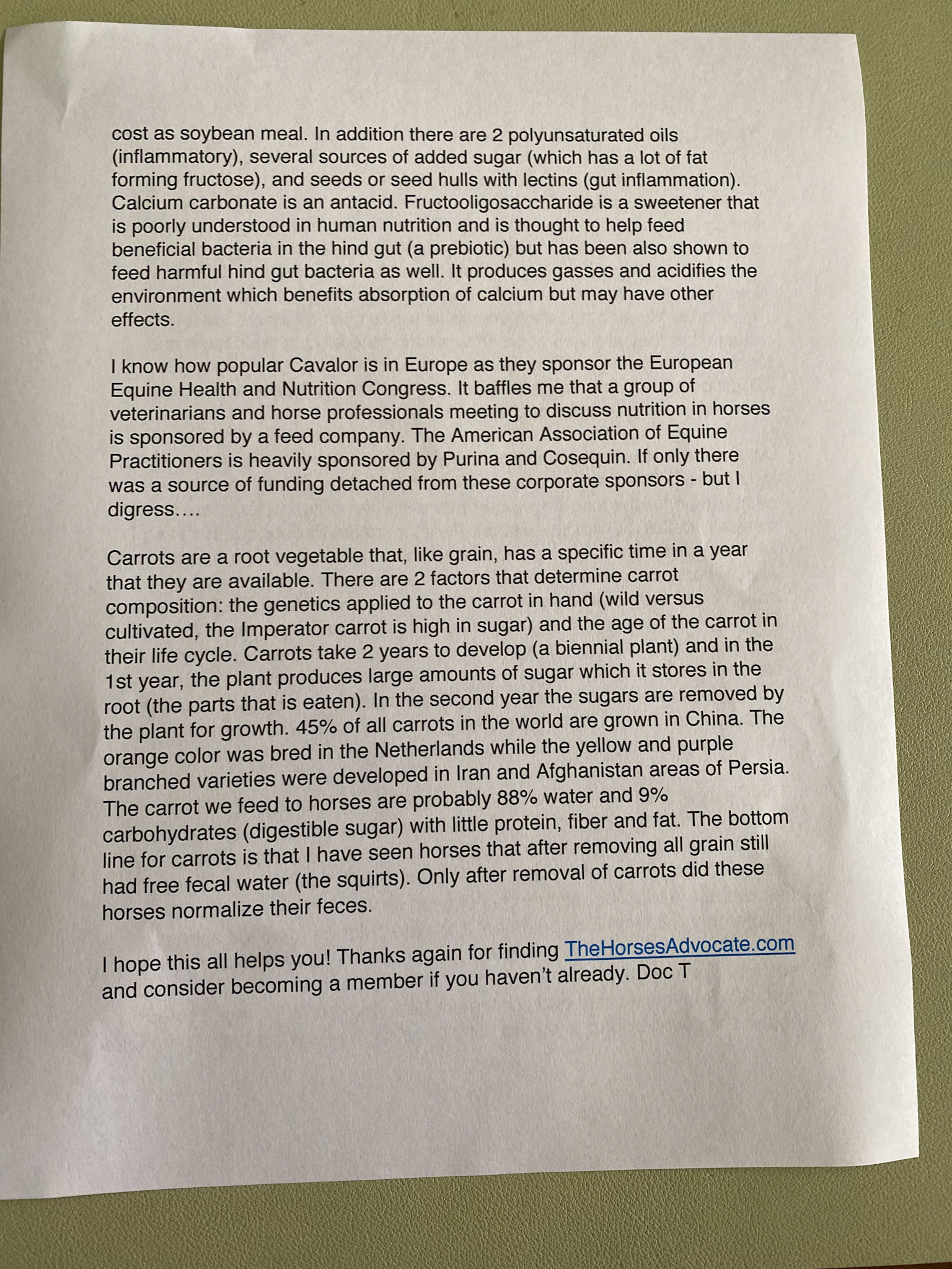 Q and A about nutrition