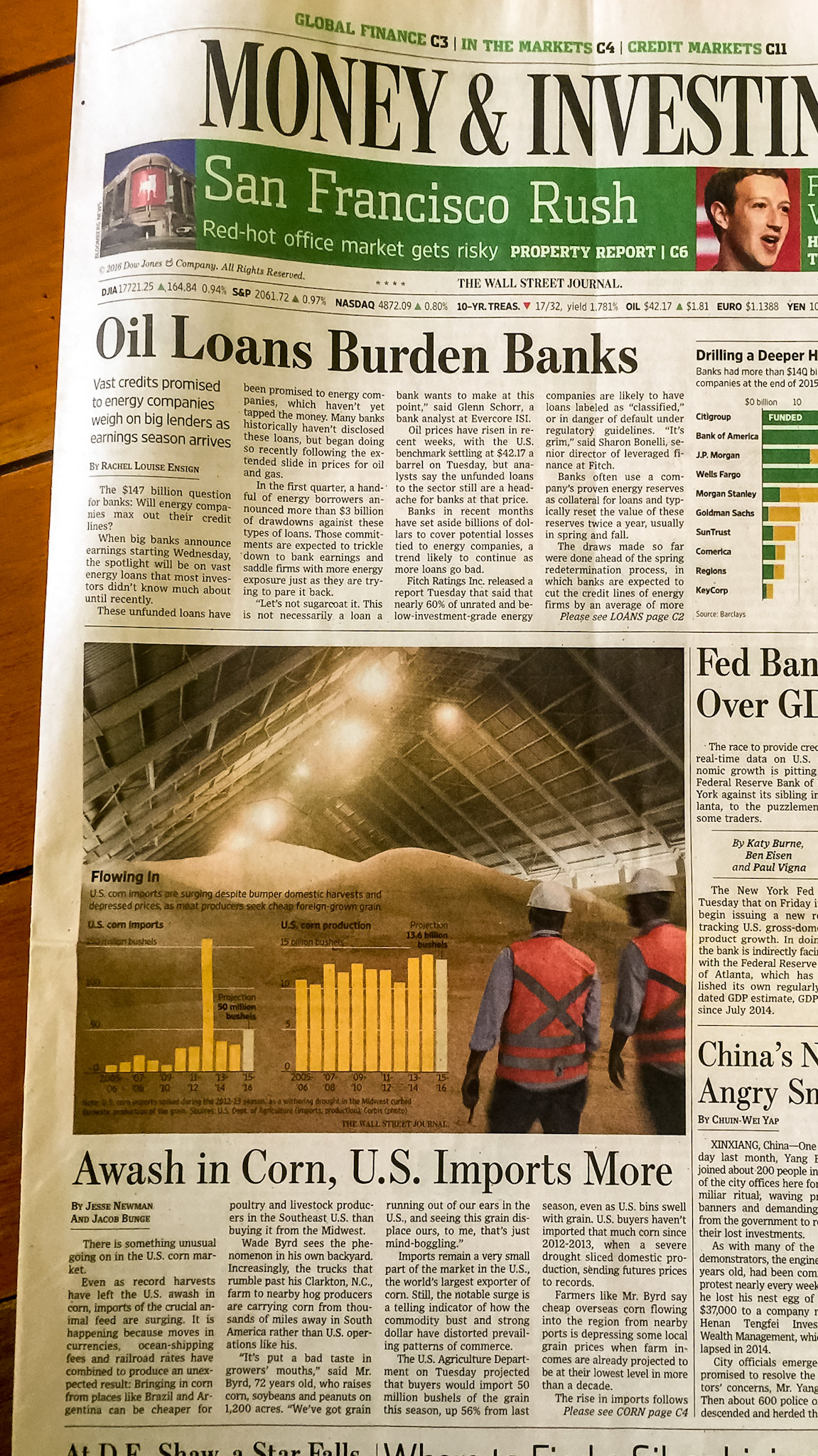 Wall Street Journal April 13, 2016 - Awash In Corn, US Imports Increase. - We have an abundance of corn so it is inexpensive.  Corn not only is used in food (cereals, bread, etc) but is also used to make high fructose corn syrup (a leading source of fructose) and ethanol for gasoline,