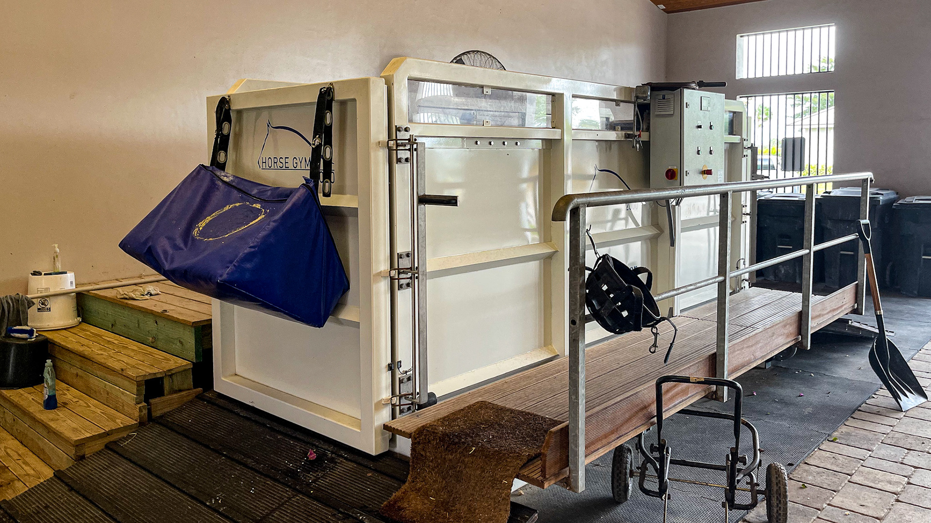 An indoor water treadmill that adds resistance to gaits without adding the weight of the horse to an injury.