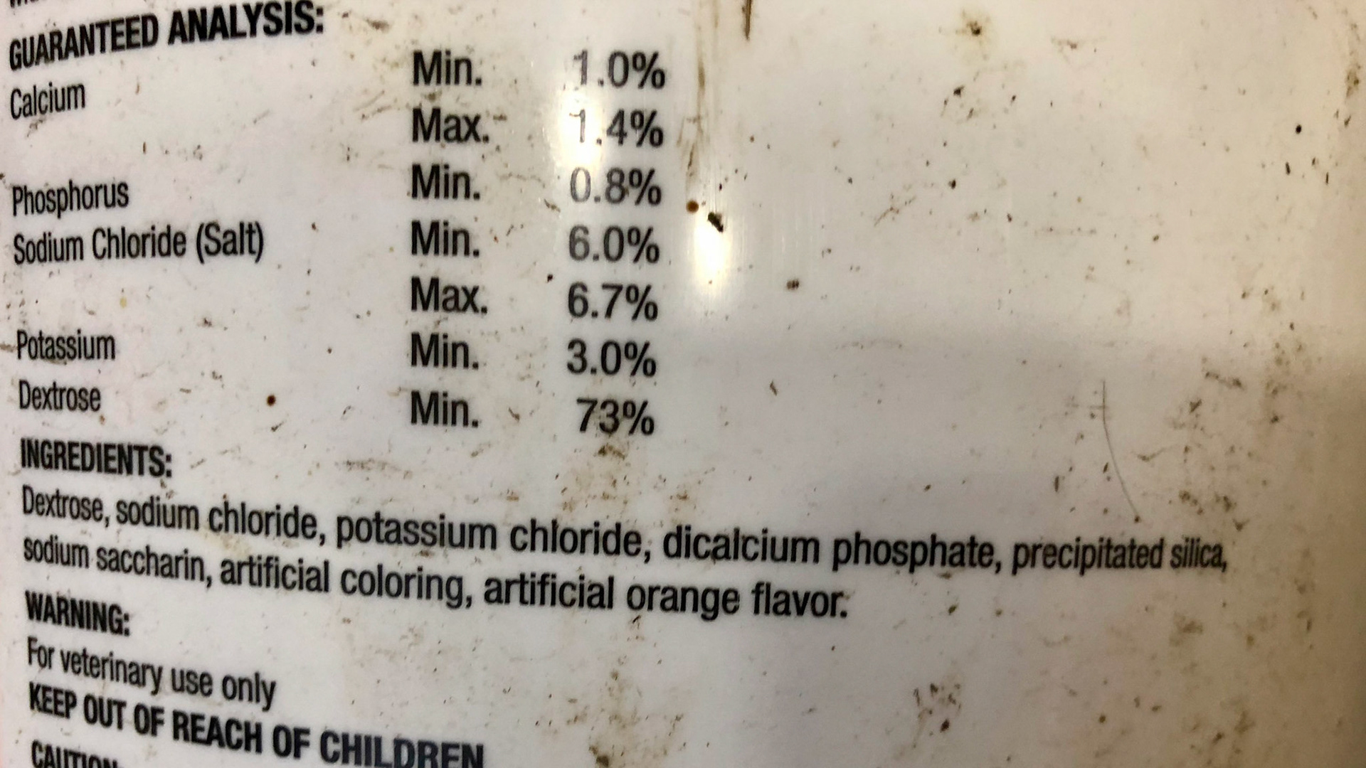 The primary ingredient in this mineral supplement is dextrose (sugar). Electrolytes need sugar to become absorbed but minerals do not so this sugar is only added to improve palatability.  Funny, they also add artificial sweetener, flavors and color.  I wouldn’t eat this!