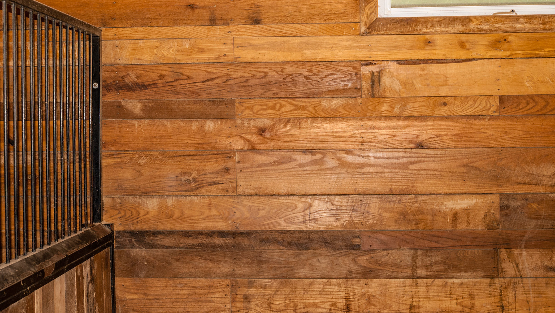 A beaytiful stall wall that is smooth and interesting to look at.