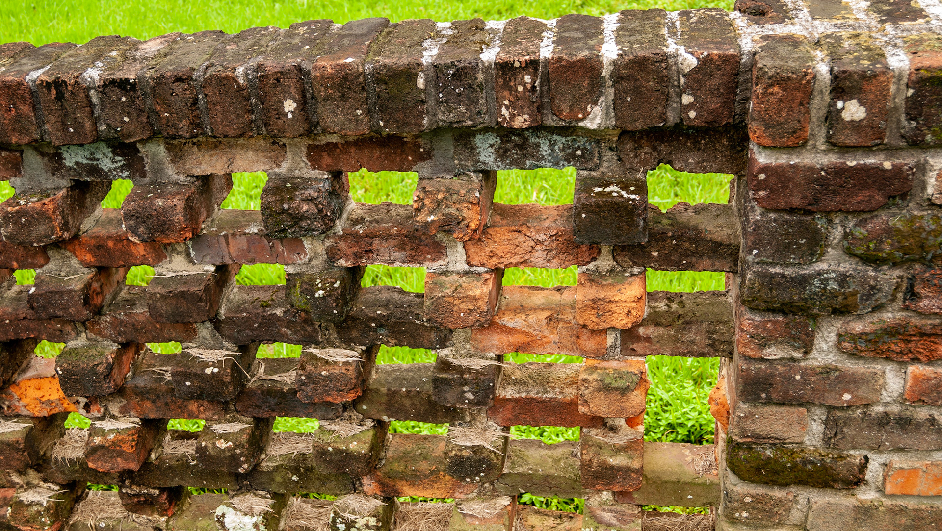 A decorative fence made of brick in south Florida - but the horses were turned out behind it as it doubled as a paddock fence.