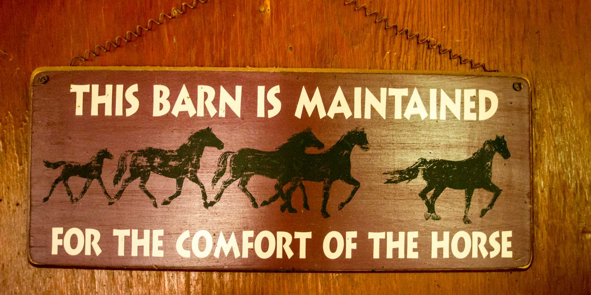 Barn sign on a wall in a barn in Loxahatchee, FL