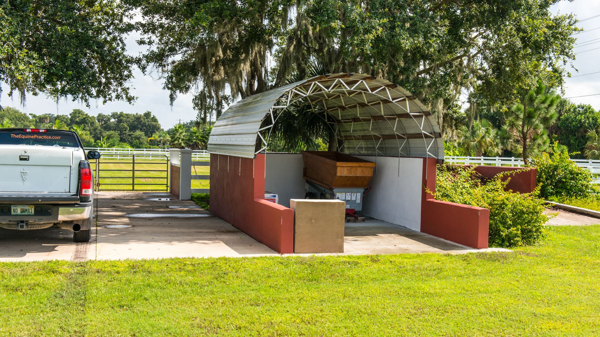 The hand made equipment shed.