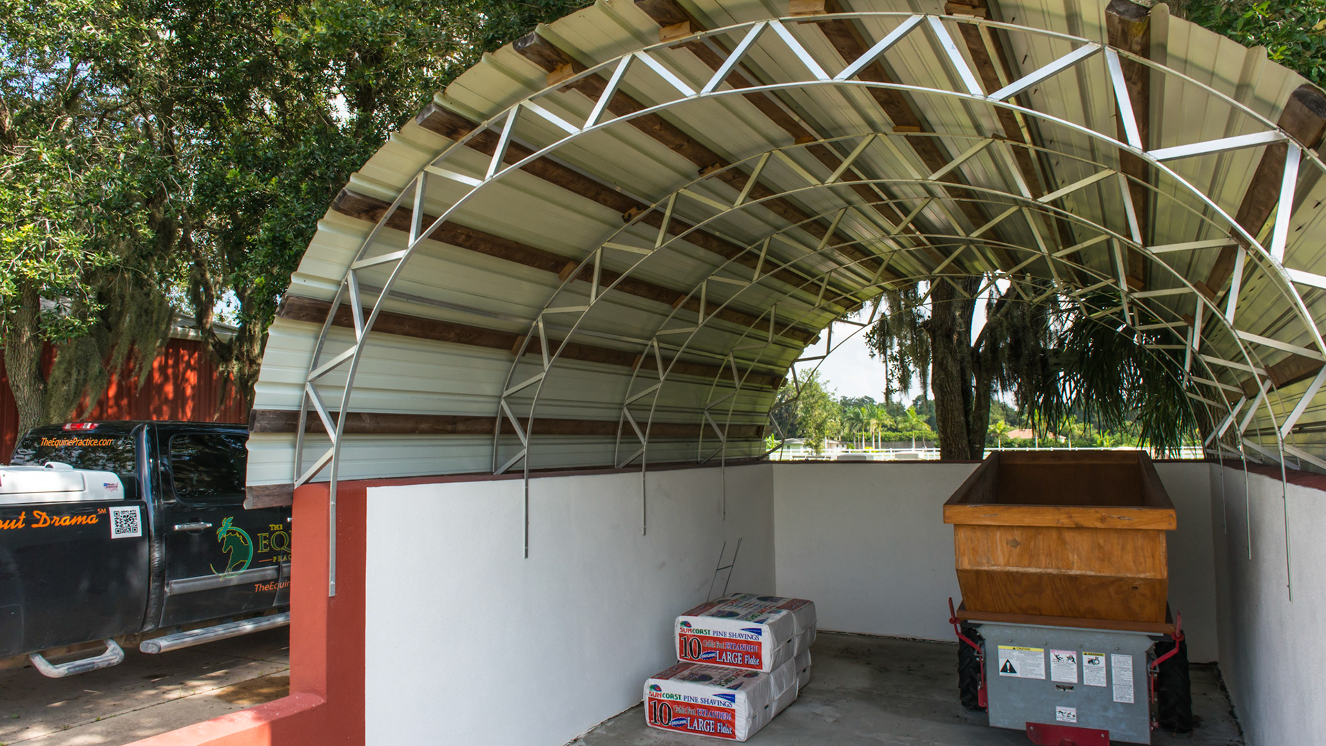 Details of the hand made equipment shed.