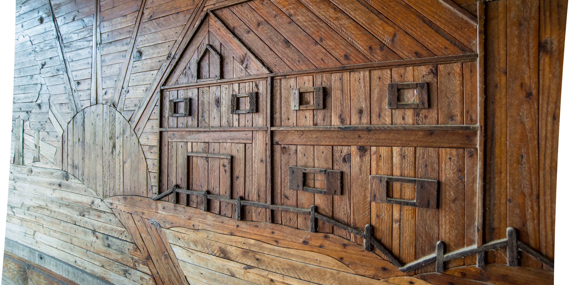 Wood appliqué in a Loxahatchee, FL barn