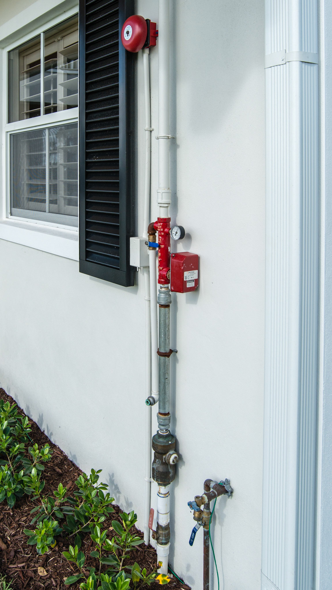 Part of the fire alarm and sprinkler system for this barn.