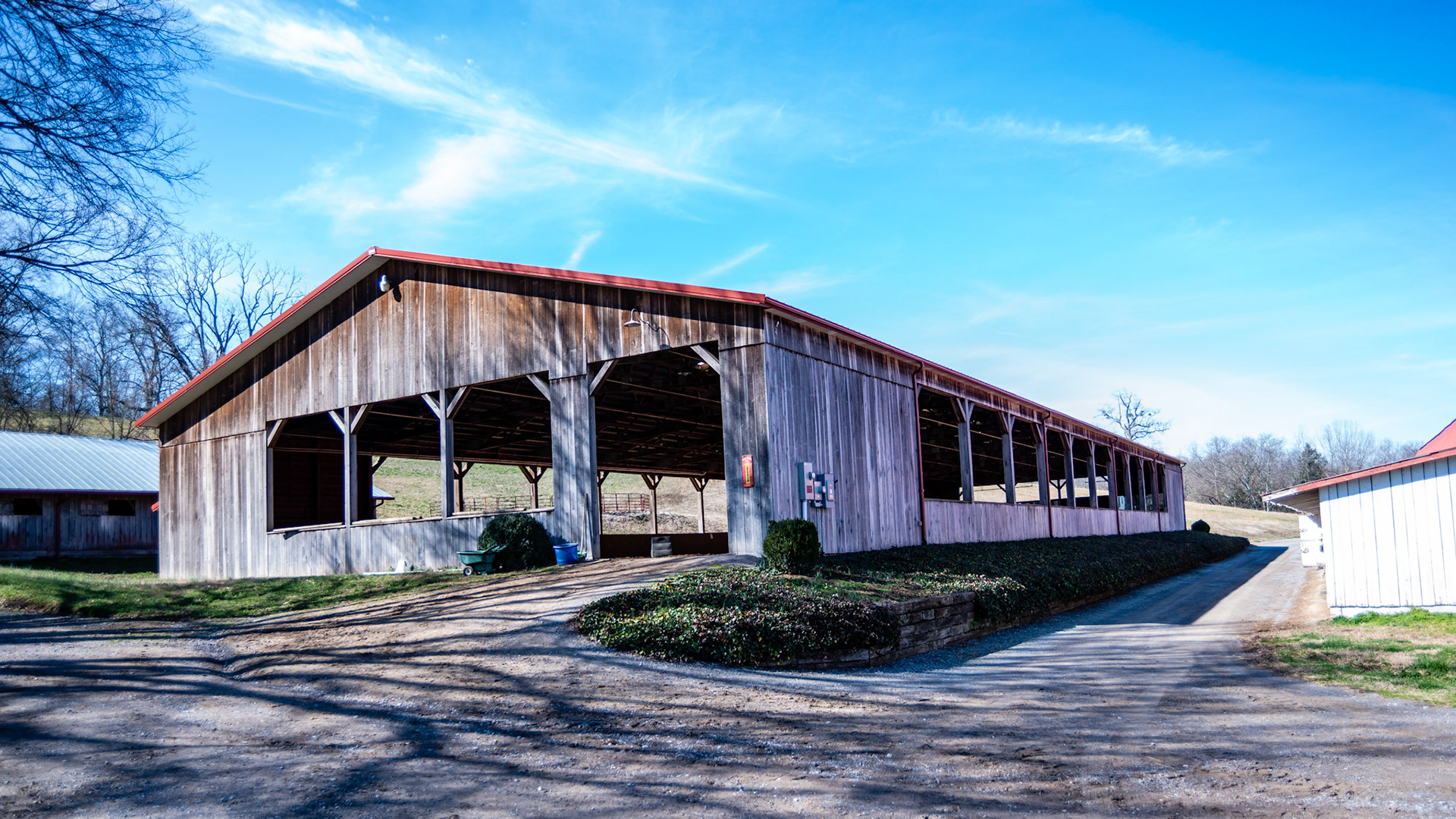 An open sided covered arena in TN