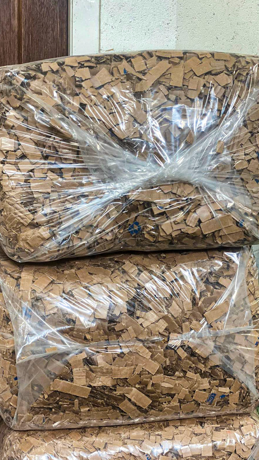 Cardboard chips used as dust free bedding.