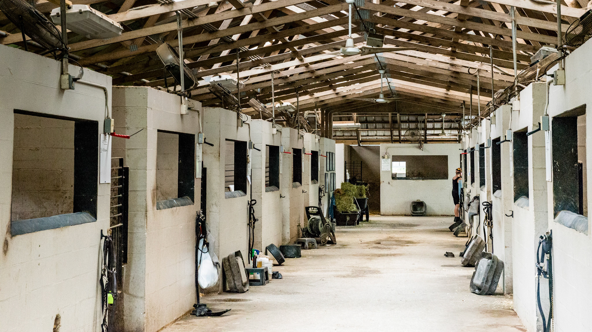 Cinder block construction barn