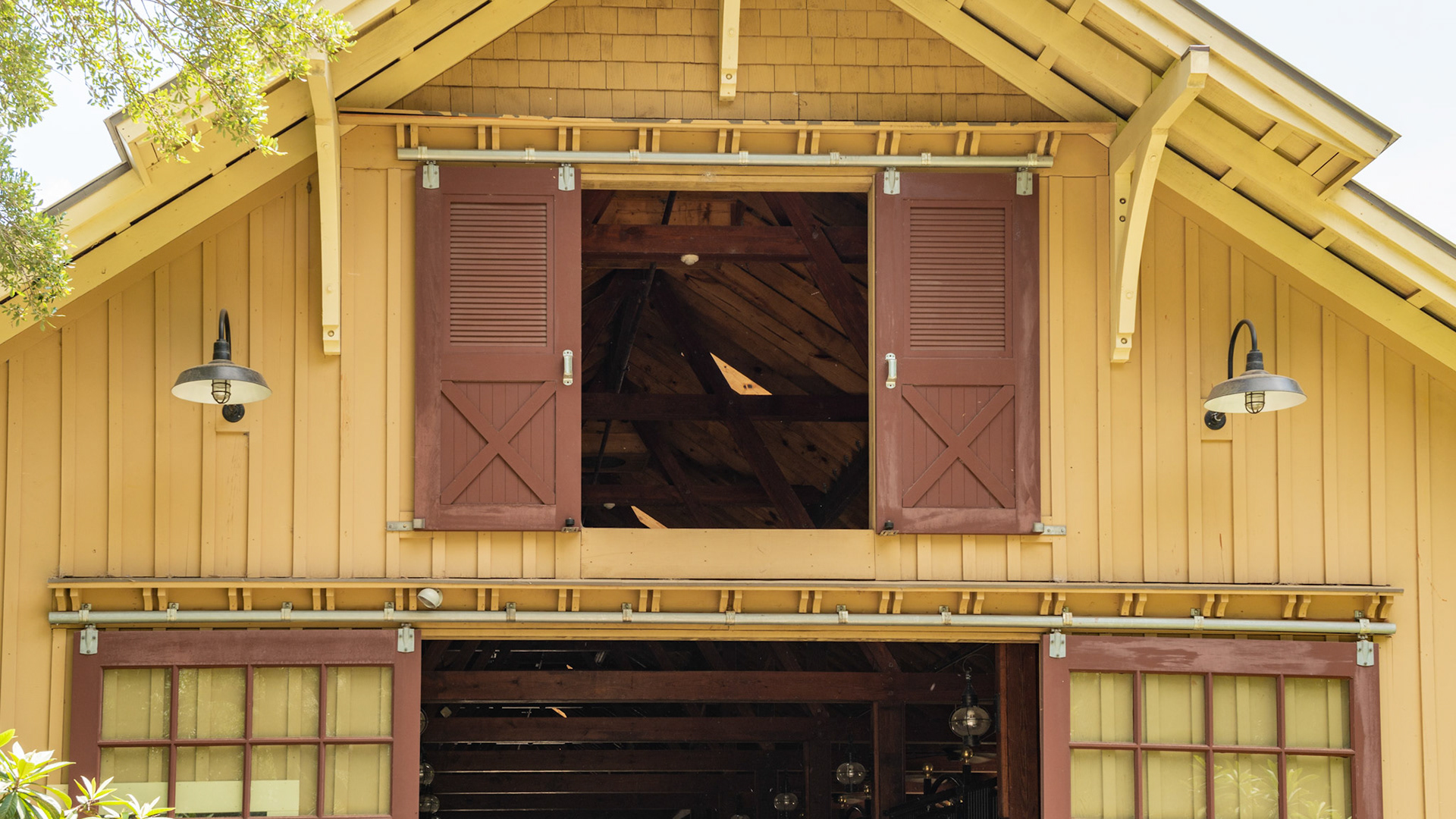 Heavy duty sliding door hardware even on the barn loft doors
