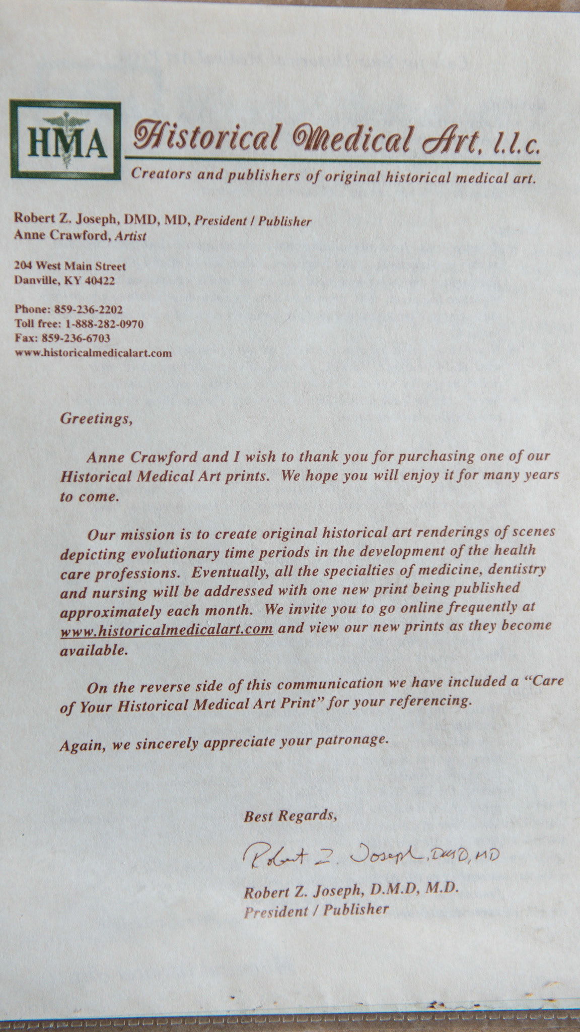 From the back of the paintings depicting veterinary scenes from 1895 and 2005.