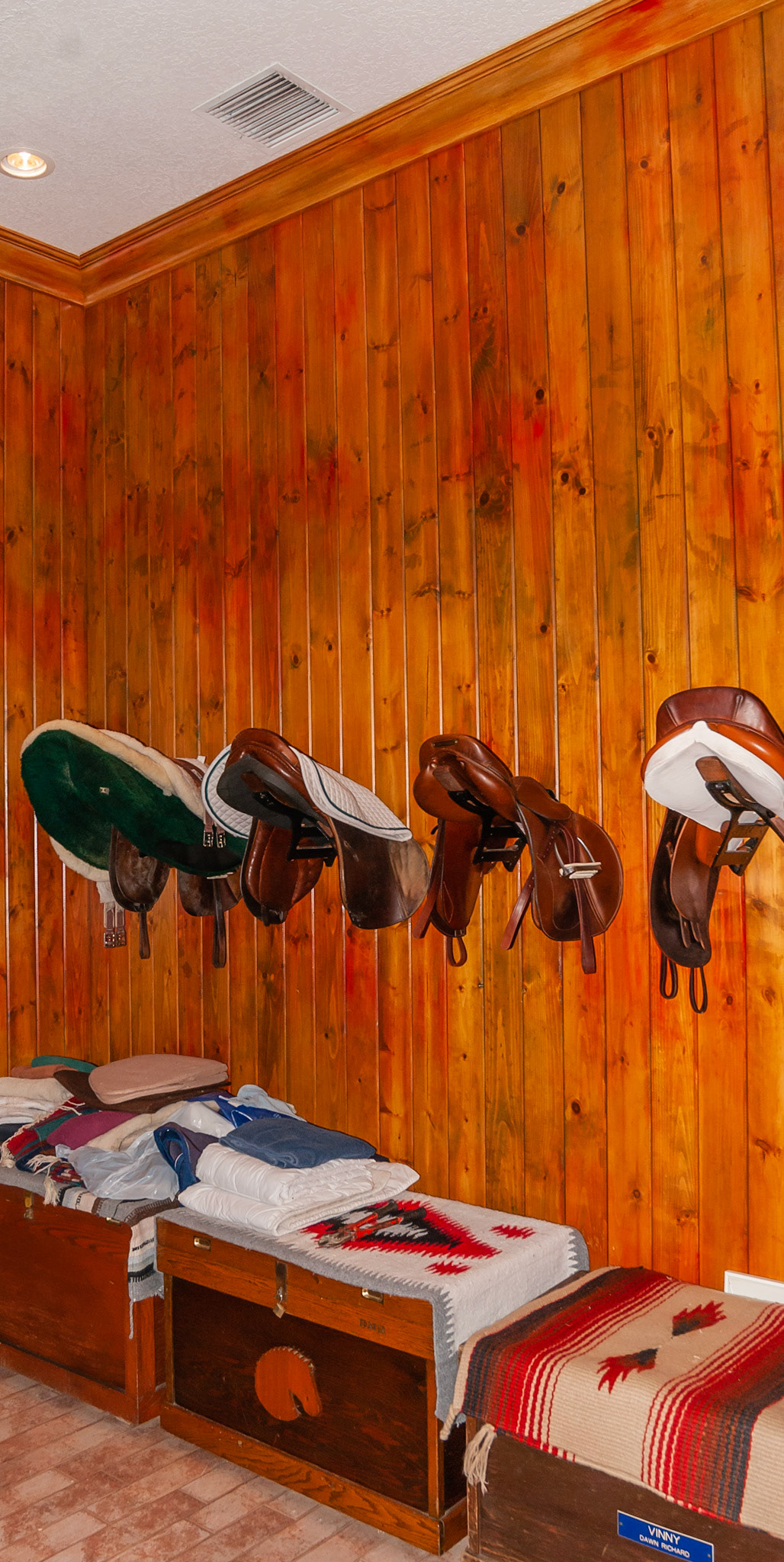 An organized tack room.