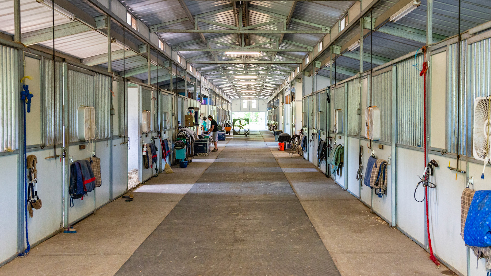 A metal framed barn is clean and efficient.