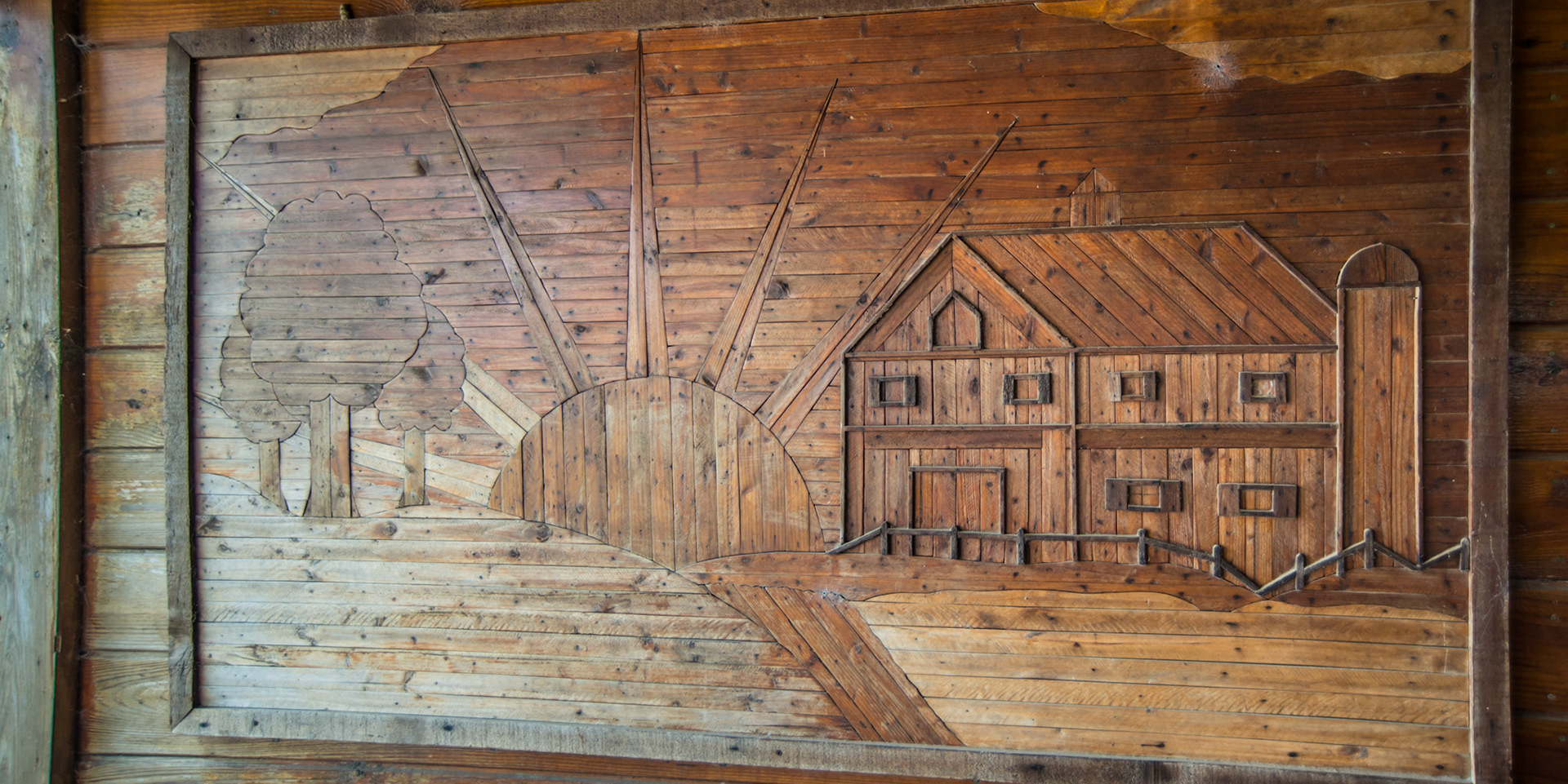 Wood appliqué in a Loxahatchee, FL barn