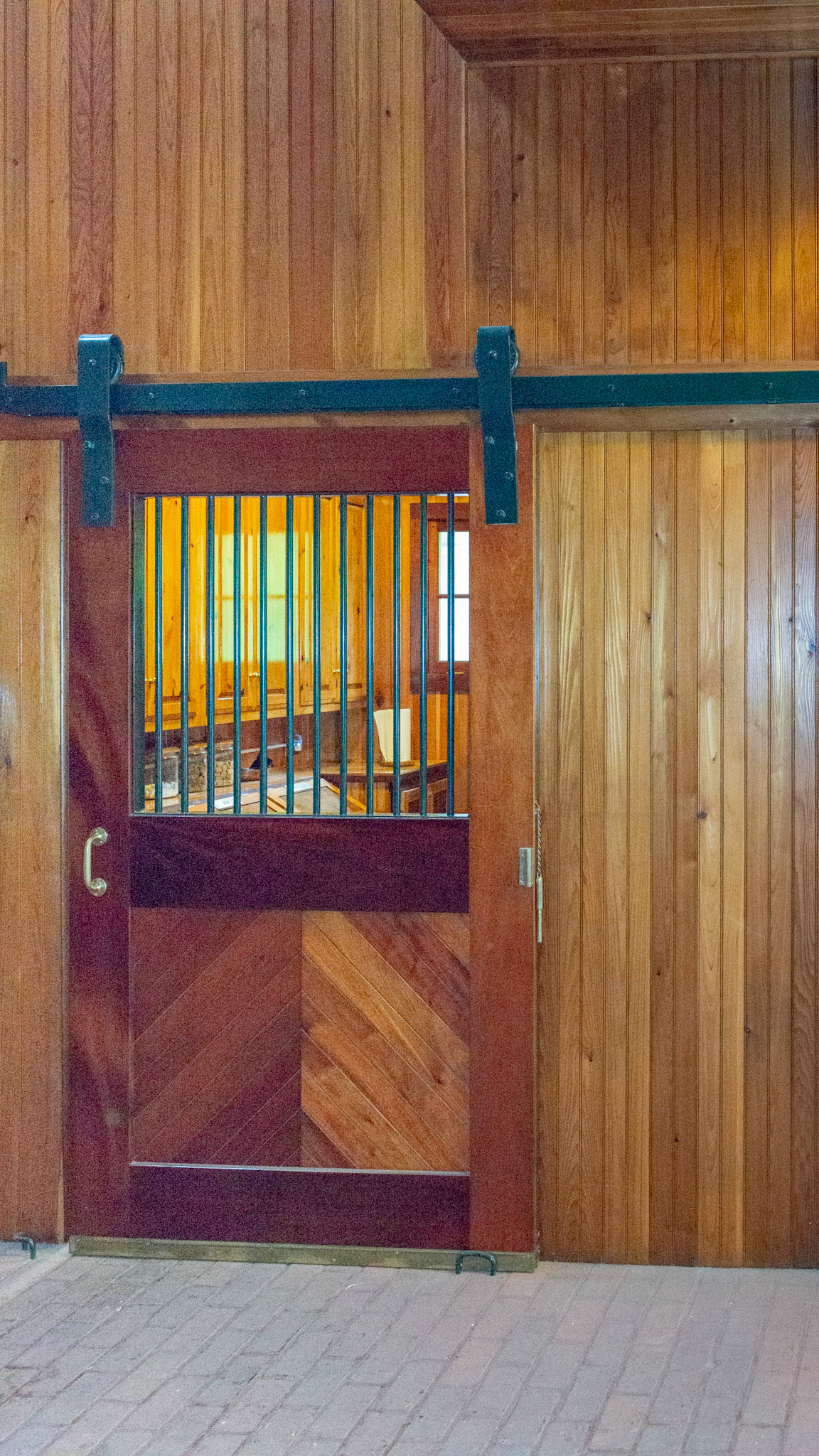 Custom made hardware for the sliding door