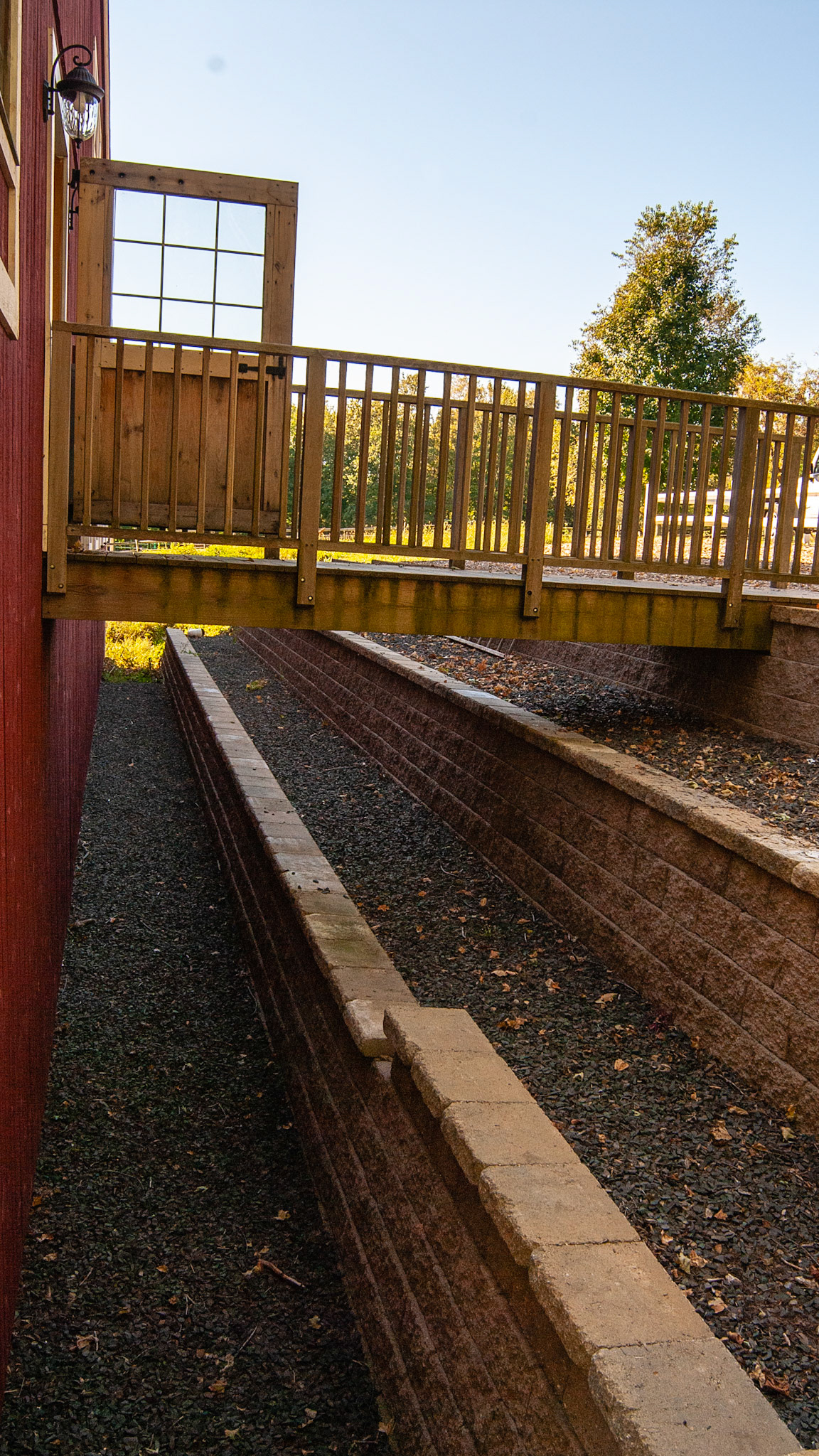 Retaining wall allowing for this indoor arena to be built into a hill
