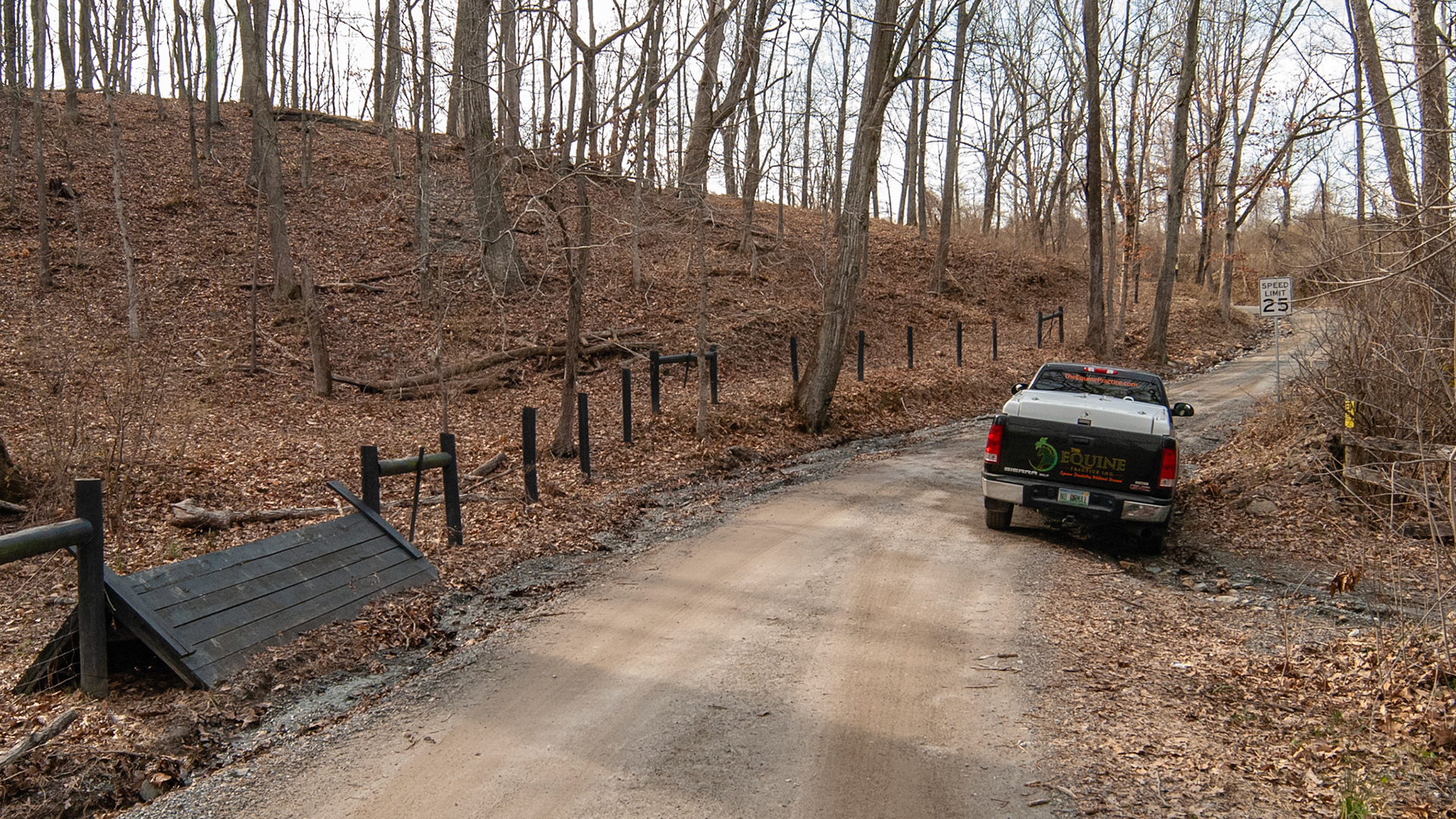 A fence crossing jump
