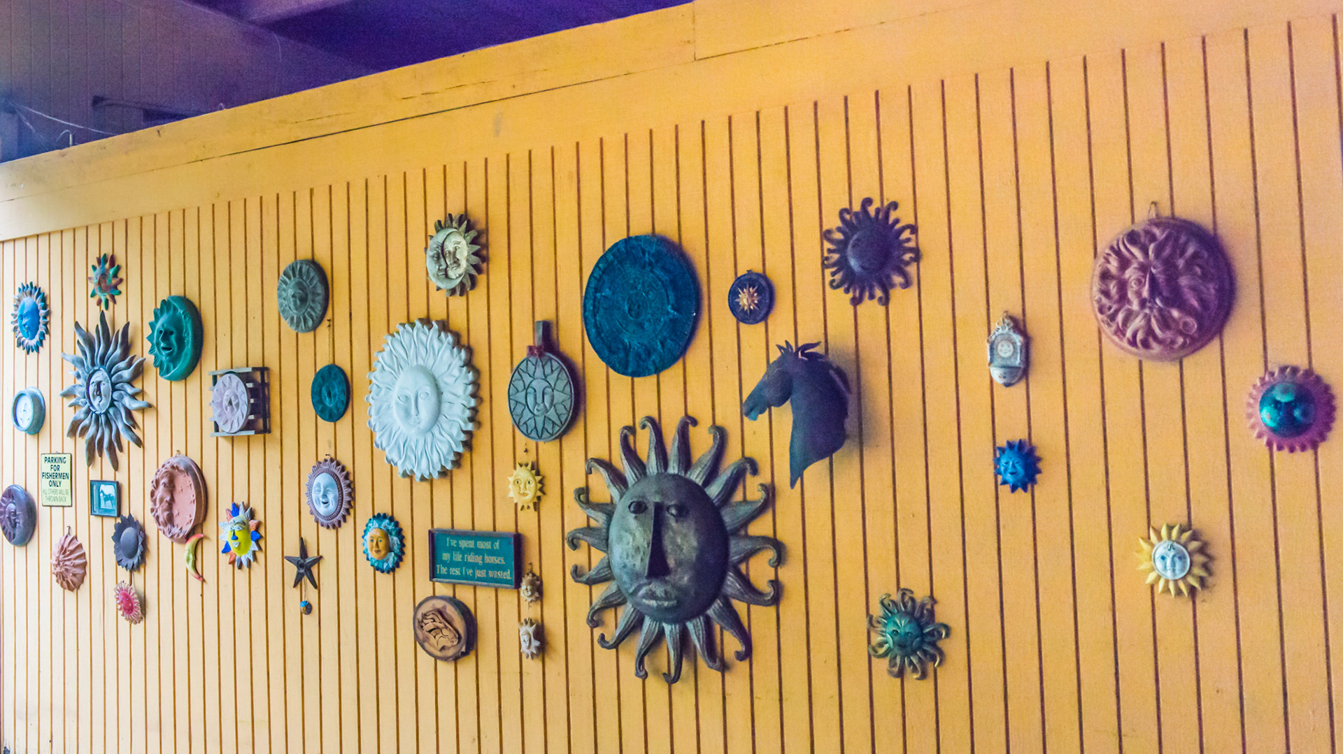 A barn wall of sun art