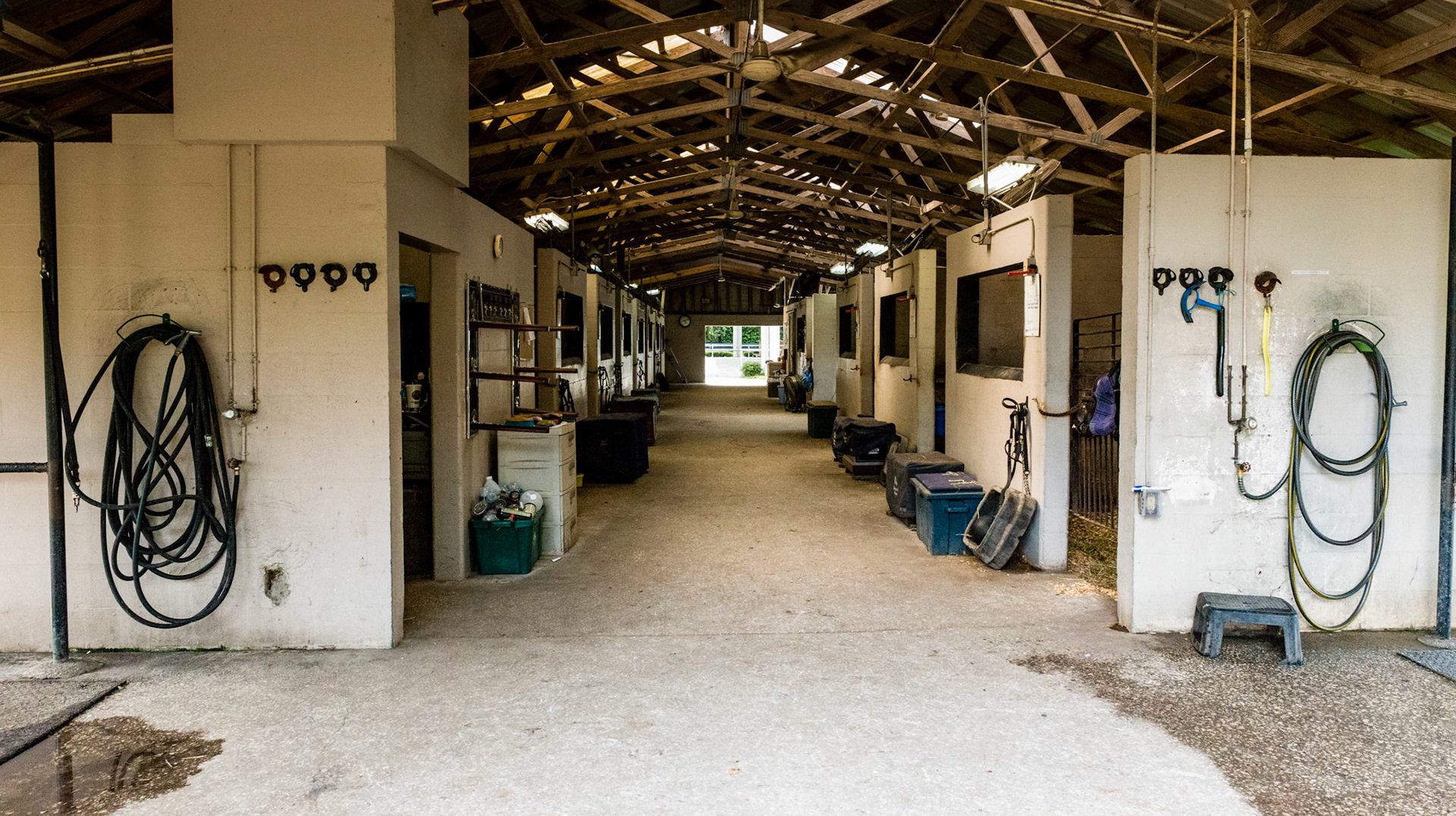 Cinder block construction barn