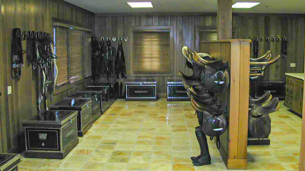 An airconditioned tack room.