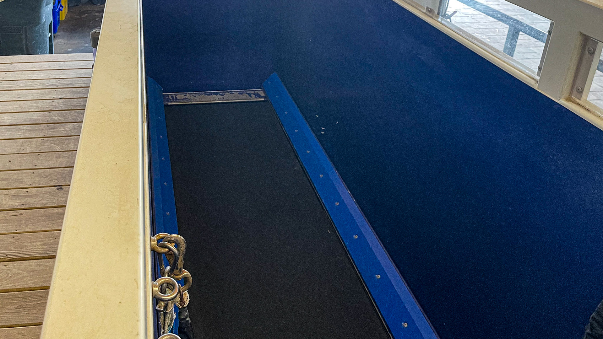 An indoor water treadmill that adds resistance to gaits without adding the weight of the horse to an injury.