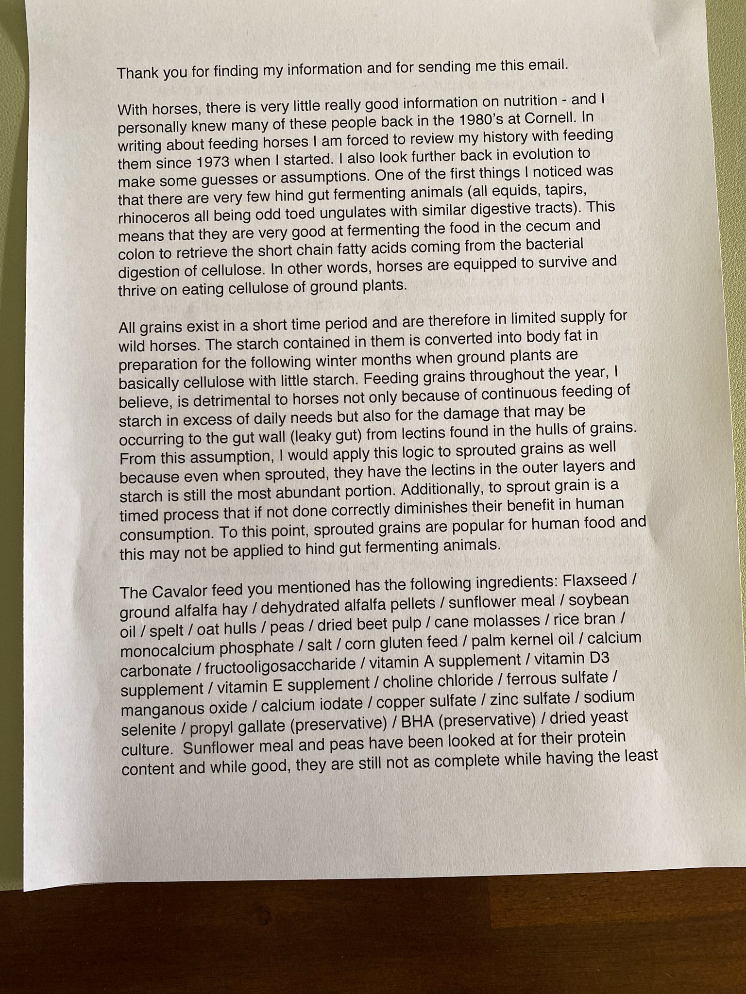 Q and A about nutrition