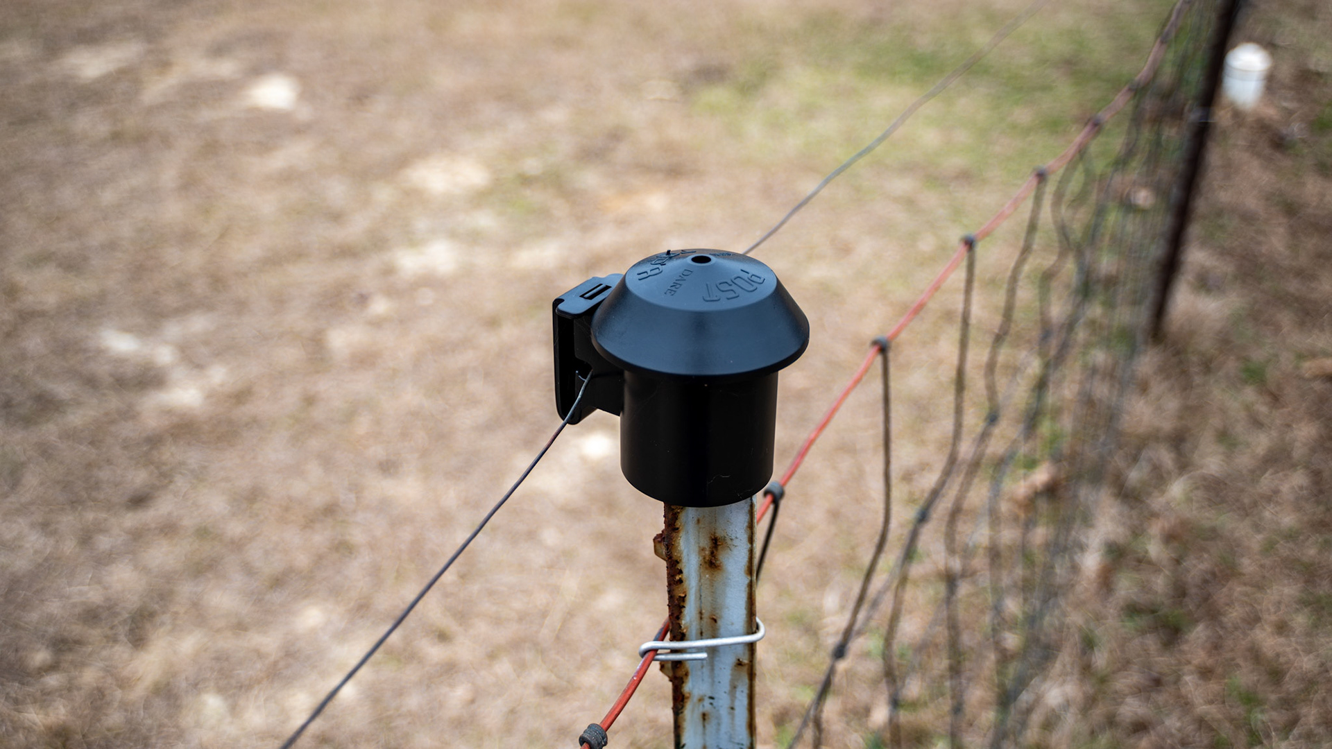 This post cap acts as an insulator for the electric wire and also protects the horse in case they rear and come down on top of the post.