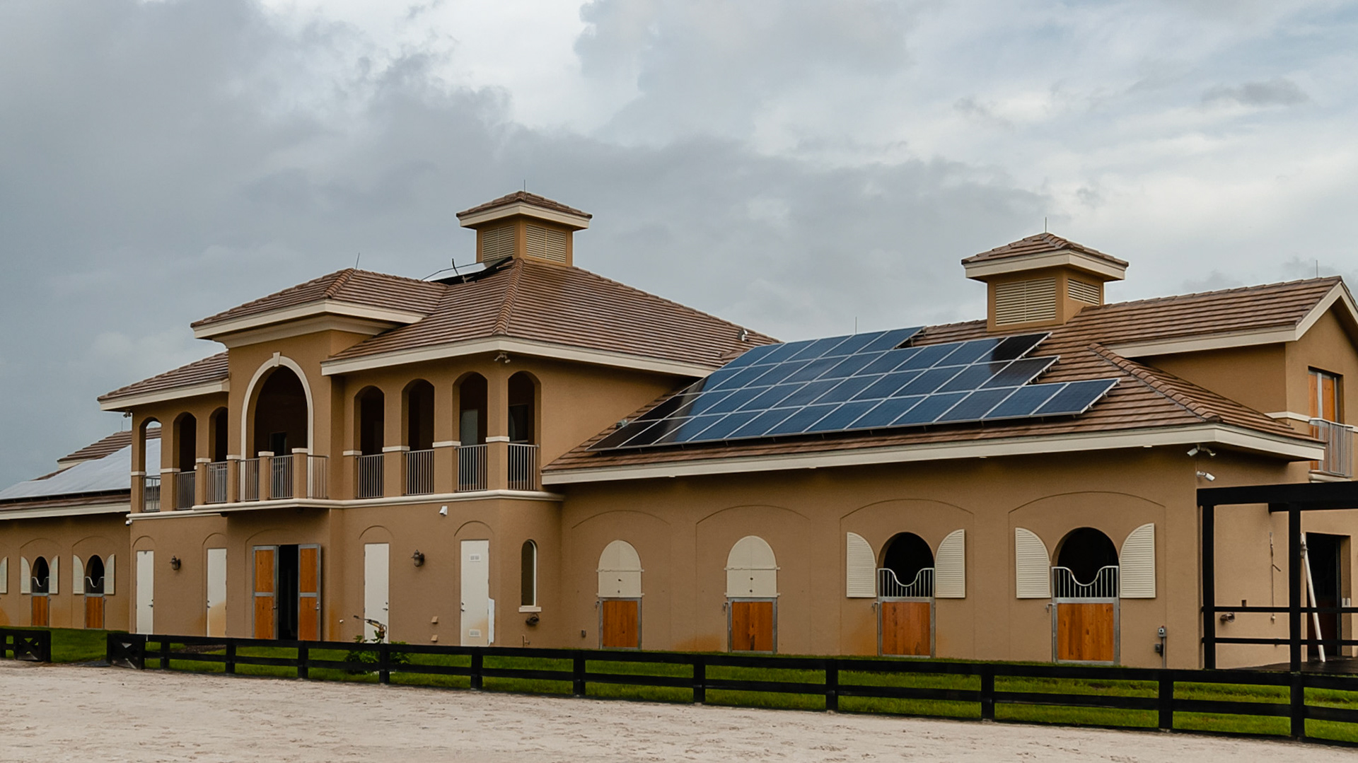 Solar panels on top of a barn in FL.