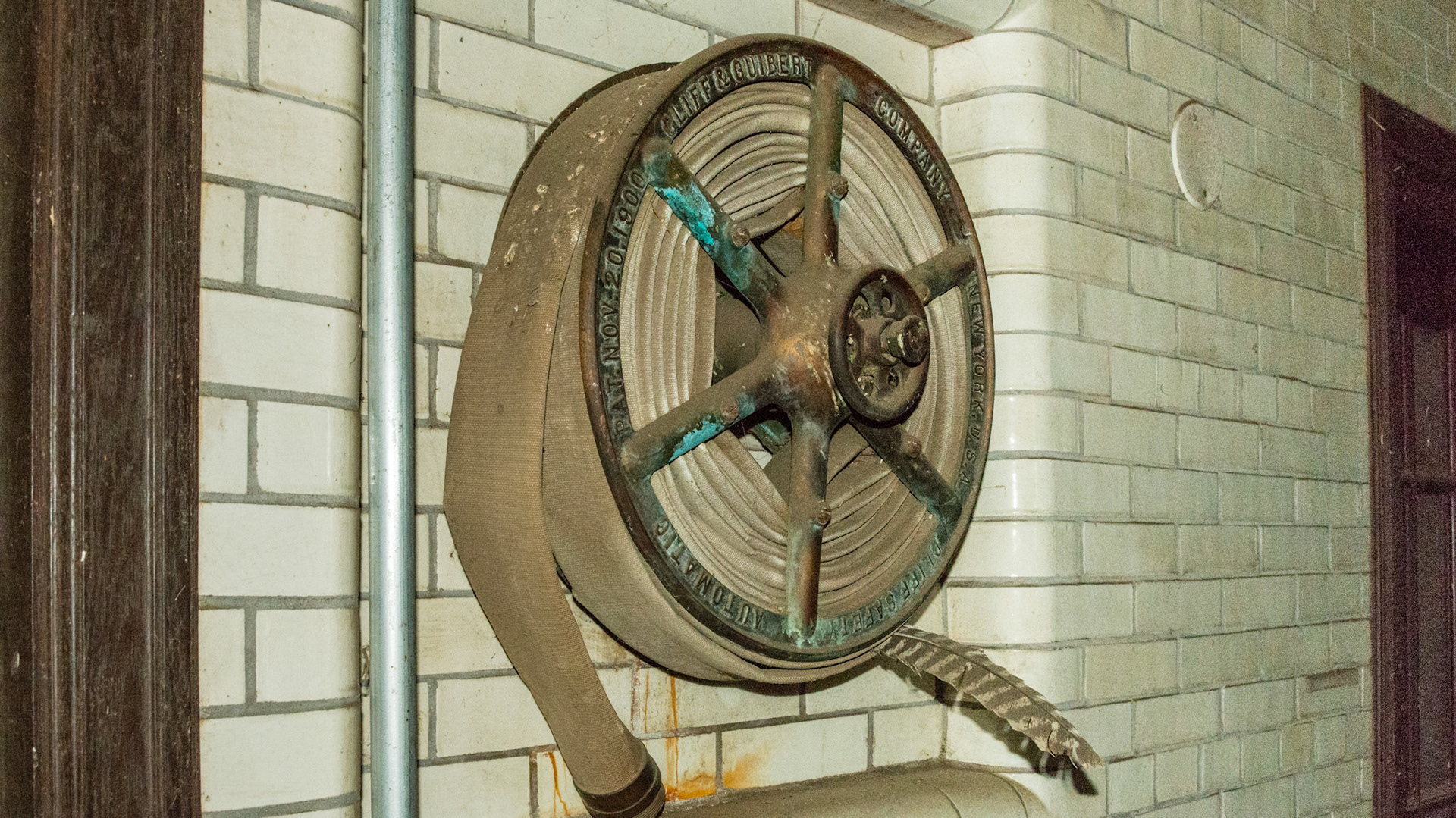 Old fire hose - A famous barn in CT that was built in the 1940's by the same archetect used in the building of Grand Central Station in NYC.